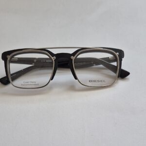 Diesel Eyeglasses DL558 Black & Silver Square Frames 49-20-14